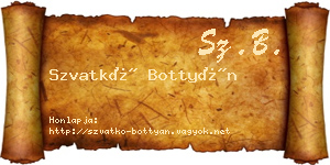 Szvatkó Bottyán névjegykártya